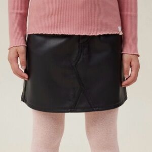Cotton On Kids Black Nelly Vegan Leather Skirt Size 6